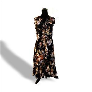 A New Day- Button down sleeveless floral print dress